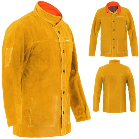 KURTKA BLUZA SPAWALNICZA OCHRONNA ZE SKÓRY BYDLĘCEJ ROZMIAR XL KURTKA BLUZA SPAWALNICZA OCHRONNA ZE SKÓRY BYDLĘCEJ ROZMIAR XL