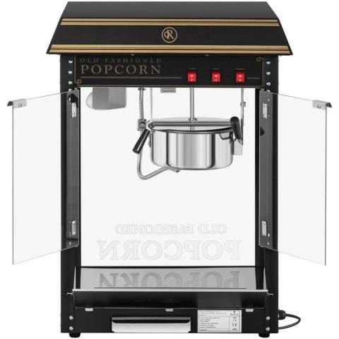 MASZYNA AUTOMAT URZĄDZENIE DO PRAŻENIA POPCORNU RETRO TEFLON 1600 W 5-6 KG/H - CZARNO-ZŁOTA MASZYNA AUTOMAT URZĄDZENIE DO PRAŻENIA POPCORNU RETRO TEFLON 1600 W 5-6 KG/H - CZARNO-ZŁOTA