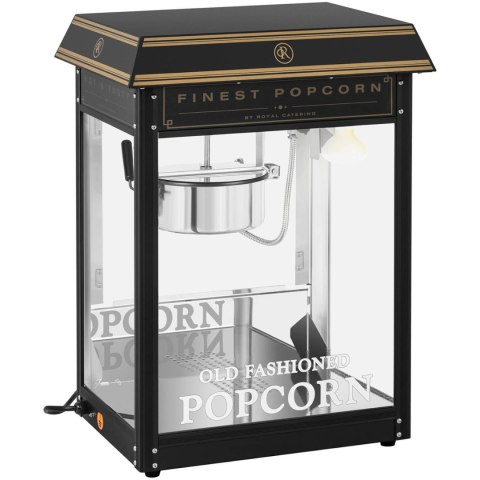 MASZYNA AUTOMAT URZĄDZENIE DO PRAŻENIA POPCORNU RETRO TEFLON 1600 W 5-6 KG/H - CZARNO-ZŁOTA MASZYNA AUTOMAT URZĄDZENIE DO PRAŻENIA POPCORNU RETRO TEFLON 1600 W 5-6 KG/H - CZARNO-ZŁOTA
