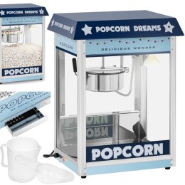 MASZYNA AUTOMAT URZĄDZENIE DO PRAŻENIA POPCORNU RETRO TEFLON 1600 W 5-6 KG/H - NIEBIESKA