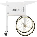 WÓZEK PODSTAWA DO MASZYNY DO POPCORNU Z SZAFKĄ RETRO 51 X 37 CM - BIAŁO-ZŁOTY