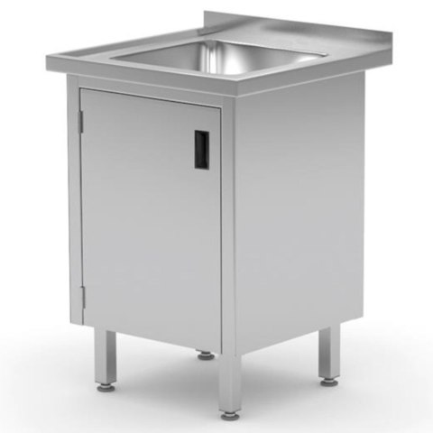 ZLEW ROBOCZY GASTRONOMICZNY Z SZAFKĄ Z DRZWIAMI NA ZAWIASACH SPAWANY 60X60X85 CM - HENDI 813522 ZLEW ROBOCZY GASTRONOMICZNY Z SZAFKĄ Z DRZWIAMI NA ZAWIASACH SPAWANY 60X60X85 CM - HENDI 813522