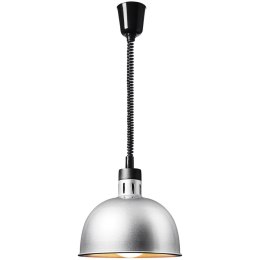 LAMPA GRZEWCZA DO POTRAW NA PODCZERWIEŃ IR WISZĄCA SREBRNA ŚR. 28.5 CM 250 W