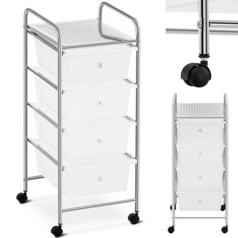 WÓZEK ORGANIZER KOSMETYCZNY ŁAZIENKOWY Z 4 SZUFLADAMI DO 28 KG 37 X 32.5 X 76 CM WÓZEK ORGANIZER KOSMETYCZNY ŁAZIENKOWY Z 4 SZUFLADAMI DO 28 KG 37 X 32.5 X 76 CM