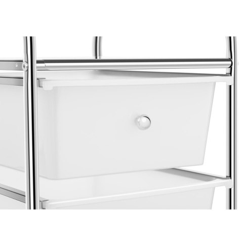 WÓZEK ORGANIZER KOSMETYCZNY ŁAZIENKOWY Z 4 SZUFLADAMI DO 28 KG 37 X 32.5 X 76 CM WÓZEK ORGANIZER KOSMETYCZNY ŁAZIENKOWY Z 4 SZUFLADAMI DO 28 KG 37 X 32.5 X 76 CM