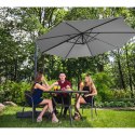 PARASOL OGRODOWY NA WYSIĘGNIKU BOCZNYM UCHYLNY OKRĄGŁY ŚR. 300 CM CIEMNOSZARY