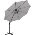 PARASOL OGRODOWY NA WYSIĘGNIKU BOCZNYM UCHYLNY OKRĄGŁY ŚR. 300 CM CIEMNOSZARY