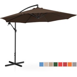 PARASOL OGRODOWY NA WYSIĘGNIKU OKRĄGŁY UCHYLNY ŚR. 300 CM BRĄZOWY