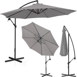 PARASOL OGRODOWY NA WYSIĘGNIKU OKRĄGŁY UCHYLNY ŚR. 300 CM CIEMNOSZARY