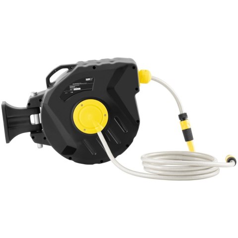 WĄŻ OGRODOWY ZWIJANY Z AUTOMATYCZNYM BĘBNEM ŚCIENNYM 20 M + 3 M 3/4'' WĄŻ OGRODOWY ZWIJANY Z AUTOMATYCZNYM BĘBNEM ŚCIENNYM 20 M + 3 M 3/4''