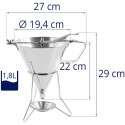 DOZOWNIK PISTOLET LEJEK DO SOSÓW POLEW ZE STALI NIERDZEWNEJ + STOJAK 3 DYSZE 1.8 L