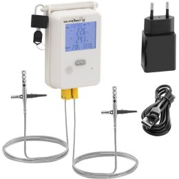 TERMOHIGROMETR REJESTRATOR TEMPERATURY I WILGOTNOŚCI LCD USB WI-FI ZAKRES 0-100% -50-350C