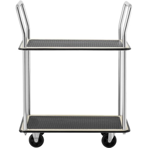 WÓZEK PÓŁKOWY TRANSPORTOWY Z UCHWYTAMI 2 PÓŁKI DO 120 KG 72 X 43 CM WÓZEK PÓŁKOWY TRANSPORTOWY Z UCHWYTAMI 2 PÓŁKI DO 120 KG 72 X 43 CM