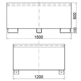 WANNA WYCHWYTOWA DO ZBIORNIKA IBC PALETOPOJEMNIKA MAUZER 1000L - OCYNKOWANA