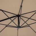 PARASOL OGRODOWY BOCZNY NA WYSIĘGNIKU KWADRATOWY 250 X 250 CM SZAROBRĄZOWY