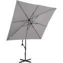 PARASOL OGRODOWY NA WYSIĘGNIKU KWADRATOWY 250 X 250 CM CIEMNOSZARY