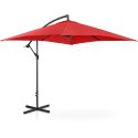 PARASOL OGRODOWY NA WYSIĘGNIKU KWADRATOWY 250 X 250 CM CZERWONY