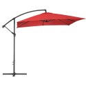 PARASOL OGRODOWY NA WYSIĘGNIKU KWADRATOWY 250 X 250 CM CZERWONY