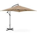 PARASOL OGRODOWY NA WYSIĘGNIKU KWADRATOWY 250 X 250 CM SZAROBRĄZOWY