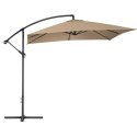 PARASOL OGRODOWY NA WYSIĘGNIKU KWADRATOWY 250 X 250 CM SZAROBRĄZOWY