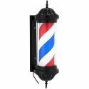 SŁUPEK SZYLD FRYZJERSKI BARBERSKI BARBER POLE OBROTOWY PODŚWIETLANY 38 CM - CZARNY