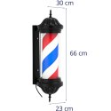 SŁUPEK SZYLD FRYZJERSKI BARBERSKI BARBER POLE OBROTOWY PODŚWIETLANY 38 CM - CZARNY