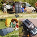 DUŻA ŁADOWARKA SOLARNA 80W ROZKŁADANA DC USB C 2XUSB PD QC CZARNA