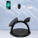 INDUKCYJNA STACJA ŁADUJĄCA DO IPHONE AIRPODS PRO APPLE WATCH 3W1 CZARNY