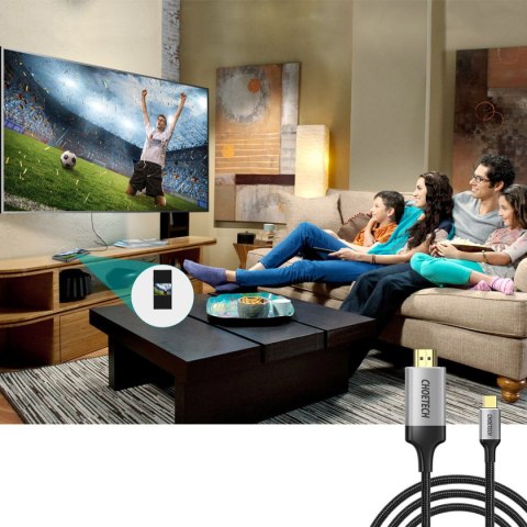 PRZEJŚCIÓWKA HUB USB TYP C - HDMI 2.0 + KABEL HDMI 2M SZARY PRZEJŚCIÓWKA HUB USB TYP C - HDMI 2.0 + KABEL HDMI 2M SZARY