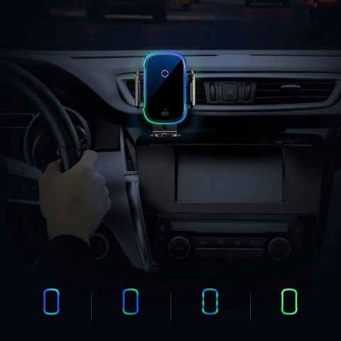 AUTOMATYCZNY ELEKTRYCZNY UCHWYT SAMOCHODOWY BEZPRZEWODOWA ŁADOWARKA QI 15W CZARNY AUTOMATYCZNY ELEKTRYCZNY UCHWYT SAMOCHODOWY BEZPRZEWODOWA ŁADOWARKA QI 15W CZARNY