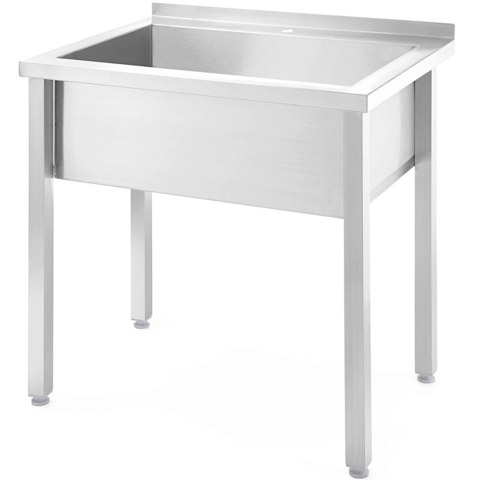 BASEN ZLEW GASTRONOMICZNY JEDNOKOMOROWY SPAWANY BUDGET LINE STAL 800 X 600 X 850 CM - HENDI 816707