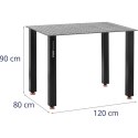 STÓŁ SPAWALNICZY MONTAŻOWY PERFOROWANY BLAT 6 MM 120 X 80 CM DO 100 KG