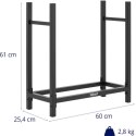 STOJAK NA DREWNO OPAŁOWE KOMINKOWE LOFT 60 X 25 X 61.5 CM