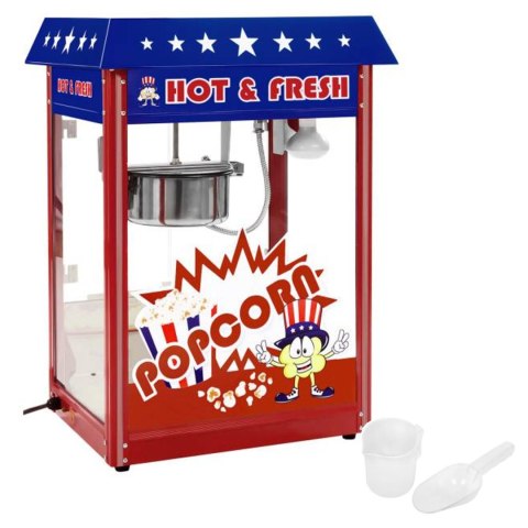 MASZYNA DO POPCORNU Z NIEBIESKIM DASZKIEM TEFLON 1600W MASZYNA DO POPCORNU Z NIEBIESKIM DASZKIEM TEFLON 1600W