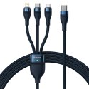 FLASH SERIES II KABEL USB-C USB TYP A IPHONE LIGHTNING MICROUSB 100W 1.5M NIEBIESKI