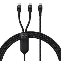 KABEL PRZEWÓD DO SZYBKIEGO ŁADOWANIA FLASH SERIES 2W1 USB-C 2XUSB-C 100W 1.5M CZARNY