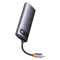 METAL GLEAM SERIES STACJA DOKUJĄCA HUB 6W1 USB-C HDMI 3XUSB 3.2 POWER DELIVERY VGA SZARY