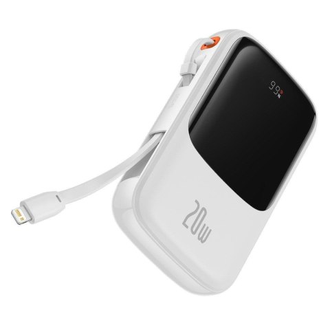 POWERBANK Z SZYBKIM ŁADOWANIEM 10000MAH 20W QC-PD-SCP-FCP KABEL IPHONE LIGHTNING BIAŁY POWERBANK Z SZYBKIM ŁADOWANIEM 10000MAH 20W QC-PD-SCP-FCP KABEL IPHONE LIGHTNING BIAŁY