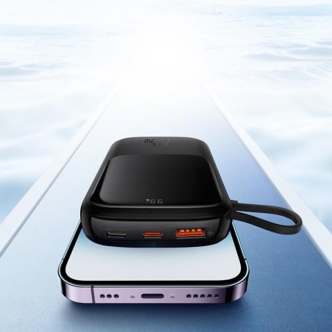 POWERBANK Z SZYBKIM ŁADOWANIEM 10000MAH 22.5W QC-PD-SCP-FCP KABEL USB-C CZARNY POWERBANK Z SZYBKIM ŁADOWANIEM 10000MAH 22.5W QC-PD-SCP-FCP KABEL USB-C CZARNY
