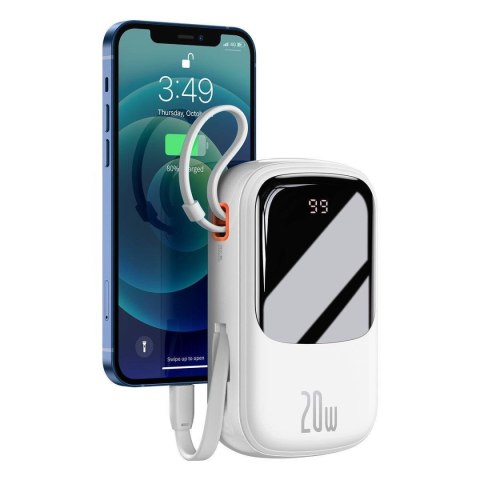 POWERBANK Z SZYBKIM ŁADOWANIEM 20000MAH 20W QC-PD-SCP-FCP KABEL IPHONE LIGHTNING BIAŁY POWERBANK Z SZYBKIM ŁADOWANIEM 20000MAH 20W QC-PD-SCP-FCP KABEL IPHONE LIGHTNING BIAŁY
