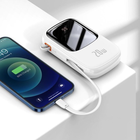 POWERBANK Z SZYBKIM ŁADOWANIEM 20000MAH 20W QC-PD-SCP-FCP KABEL IPHONE LIGHTNING BIAŁY POWERBANK Z SZYBKIM ŁADOWANIEM 20000MAH 20W QC-PD-SCP-FCP KABEL IPHONE LIGHTNING BIAŁY