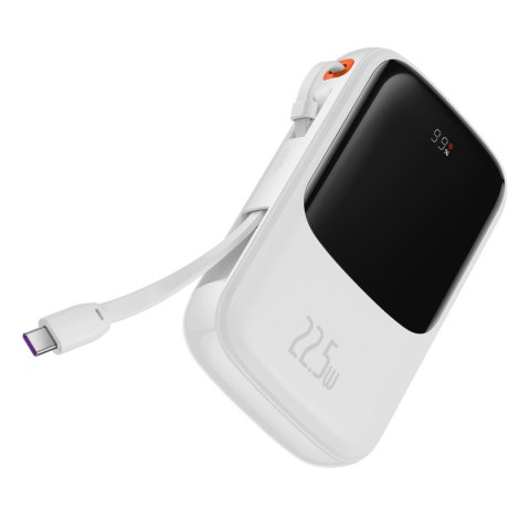 QPOW POWERBANK 10000MAH WBUDOWANY KABEL USB TYPU C 22.5W QUICK CHARGE BIAŁY QPOW POWERBANK 10000MAH WBUDOWANY KABEL USB TYPU C 22.5W QUICK CHARGE BIAŁY