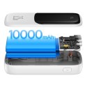 QPOW POWERBANK 10000MAH WBUDOWANY KABEL USB TYPU C 22.5W QUICK CHARGE BIAŁY