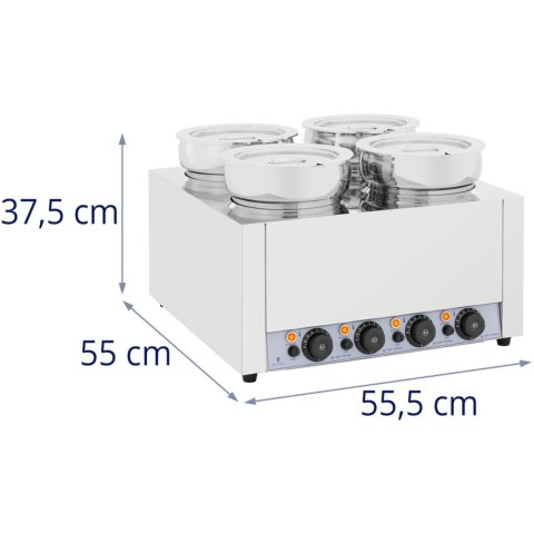 BEMAR ELEKTRYCZNY PODGRZEWACZ STACJA DO ZUPY FONDUE CZEKOLADY 2000 W 4 X 7 L BEMAR ELEKTRYCZNY PODGRZEWACZ STACJA DO ZUPY FONDUE CZEKOLADY 2000 W 4 X 7 L