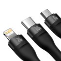 KABEL PRZEWÓD 4W1 USB+USB-C DO USB-C / IPHONE LIGHTNING / MICRO USB 1.2M - CZARNY