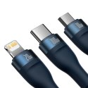 KABEL PRZEWÓD 4W1 USB+USB-C DO USB-C / IPHONE LIGHTNING / MICRO USB 1.2M - NIEBIESKI