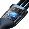 KABEL PRZEWÓD 4W1 USB+USB-C DO USB-C / IPHONE LIGHTNING / MICRO USB 1.2M - NIEBIESKI