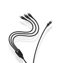 KABEL PRZEWÓD 4W1 USB+USB-C DO USB-C / IPHONE LIGHTNING / MICRO USB 1.2M - NIEBIESKI
