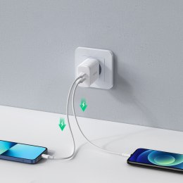 ŁADOWARKA SIECIOWA DO TELEFONU 2X USB-C 40W POWER DELIVERY BIAŁY