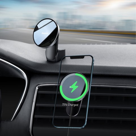 SAMOCHODOWY UCHWYT MAGNETYCZNY INDUKCYJNA ŁADOWARKA QI 15W MAGSAFE DO IPHONE CZARNY SAMOCHODOWY UCHWYT MAGNETYCZNY INDUKCYJNA ŁADOWARKA QI 15W MAGSAFE DO IPHONE CZARNY